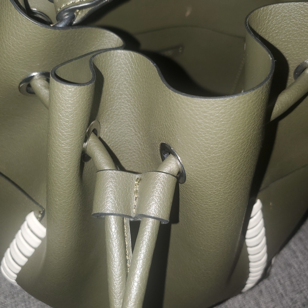 Zara Basic Collection Drawstring Hobo Purse Cross… - image 5